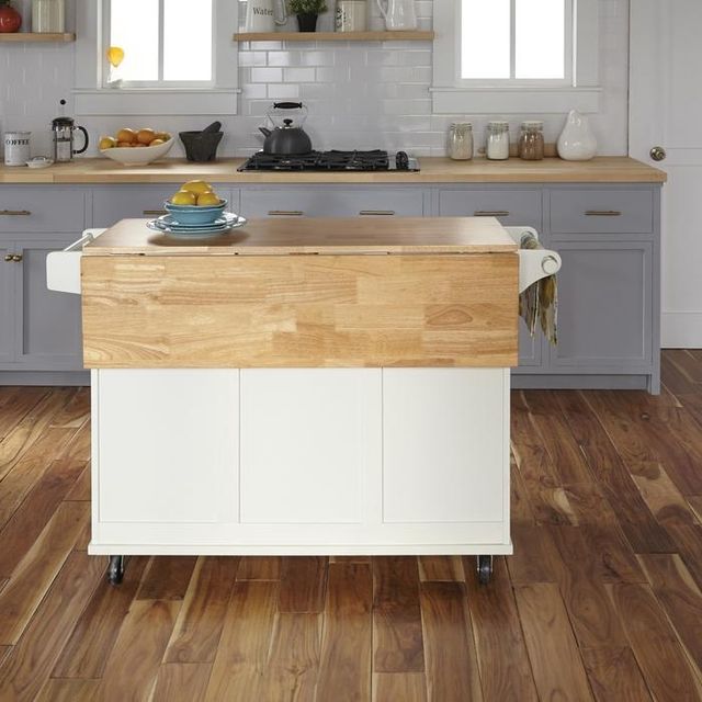 homestyles® Dolly Madison Natural Maple/White Kitchen Cart-5