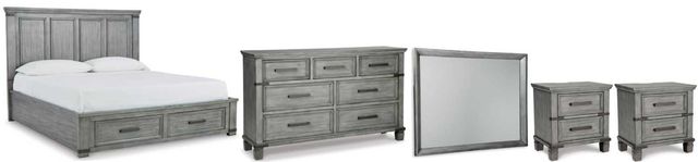 Signature Design by Ashley® Russelyn 5-Piece Gray Queen Storage Bed Set-0