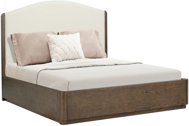 Flexsteel® Athens Chocolate Brown/Ivory Queen Upholstered Panel Bed-0