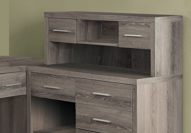 Monarch Specialties Inc. Dark Taupe L Shaped Corner Desk-2