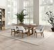 Furniture of America® Mandal 7-Piece Chestnut Rectangular Dining Table Set with White Chairs-0