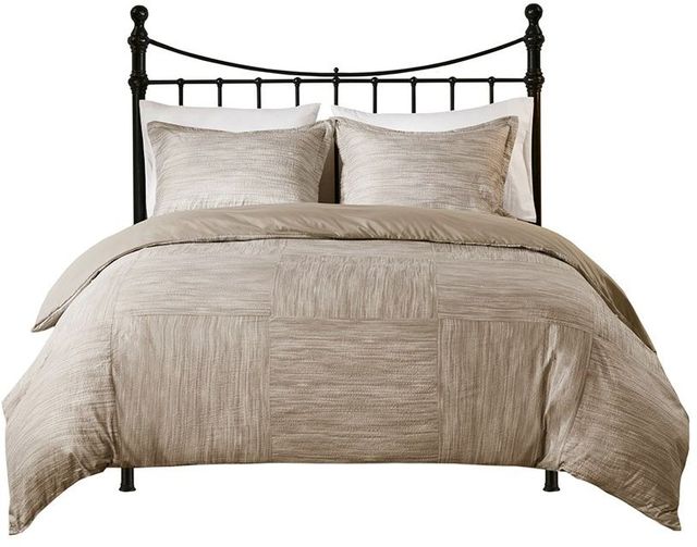 Olliix by Madison Park 3 Piece Taupe King/California King Walter Printed Seersucker Duvet Cover Set-0