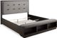 Signature Design by Ashley® Hyndell 6-Piece Dark Brown Queen Upholstered Storage Panel Bed Set-1
