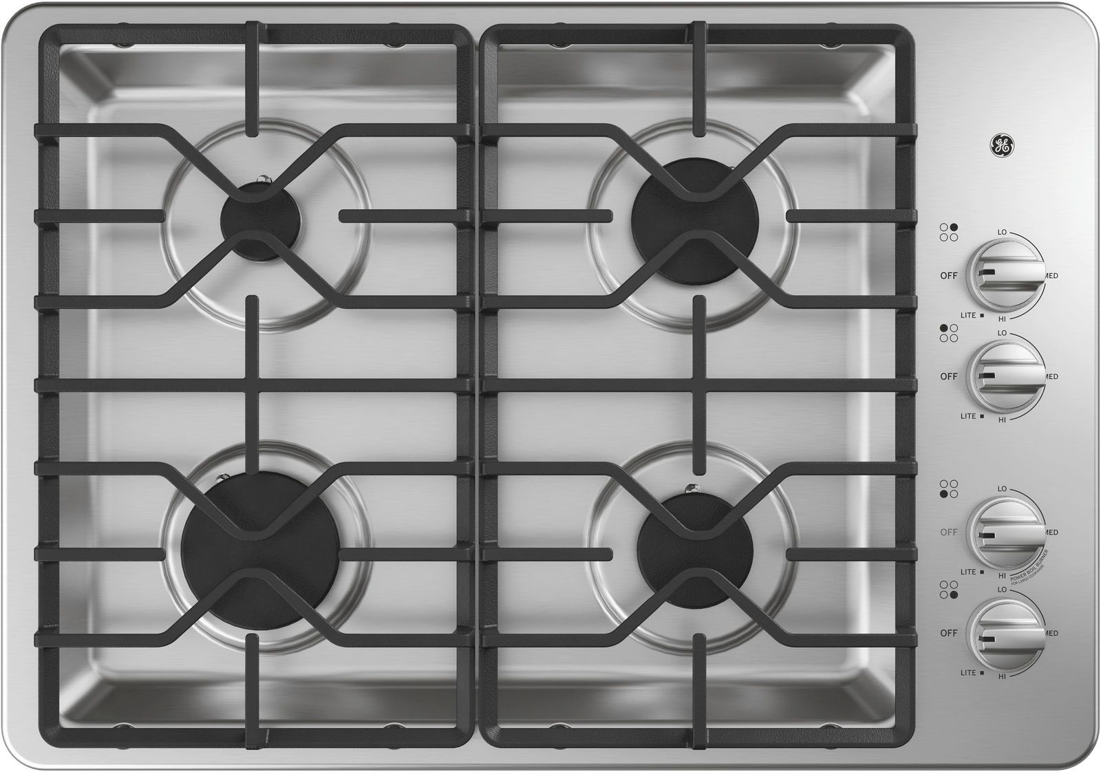 GE® 30" Stainless Steel Built-In Gas Cooktop