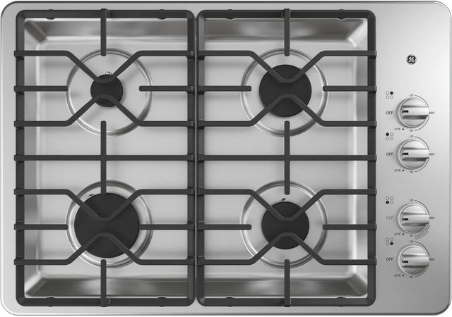 GE® 30" Stainless Steel Built-In Gas Cooktop-0