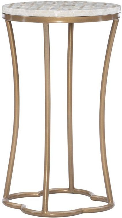 Linon Prisca Capiz Gold Accent Table-0