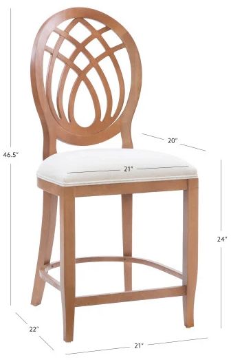 Linon Oakley 2-Piece Brown/Gray Upholstered Counter Stool Set-2