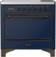 Ilve® Majestic III 36" Midnight Blue Pro Style Induction Range with Solid Door and Burnished Trim-0