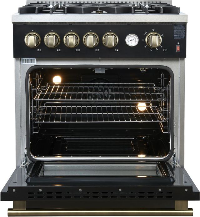 FORNO® Giovanni Series Alta Qualita 30" Black Pro Style Gas Range-3
