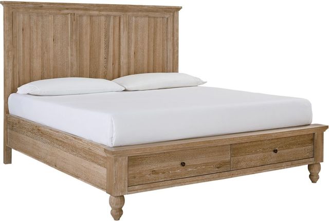 aspenhome® Cambridge Modern Khaki King Panel Storage Bed-0