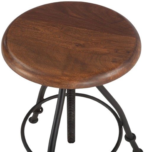 Home Trends & Design Industrial Loft Antique Zinc/Walnut Adjustable Stool-1