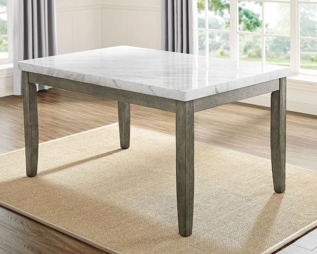 Steve Silver Co. Emily White Dining Table with Mossy Gray Base-3