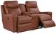 La-Z-Boy® Emmons Oak Leather Manual Reclining Loveseat with Console-4