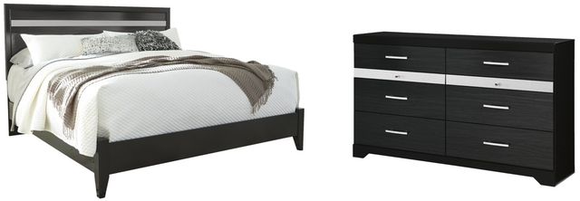 Signature Design by Ashley® Starberry 2-Piece Black King Panel Bed Set-0