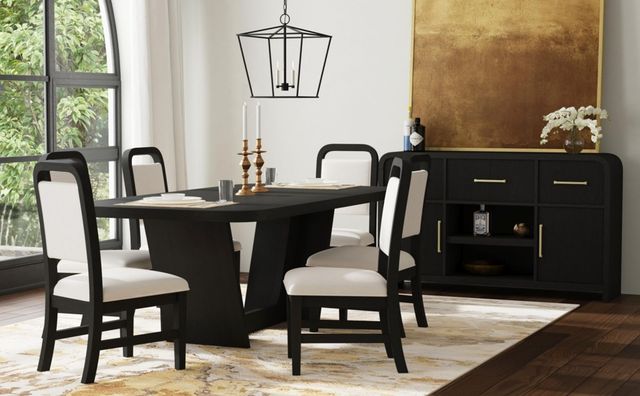 Elements International Ridgemont 7-Piece Black Grain/White Dining Set-1