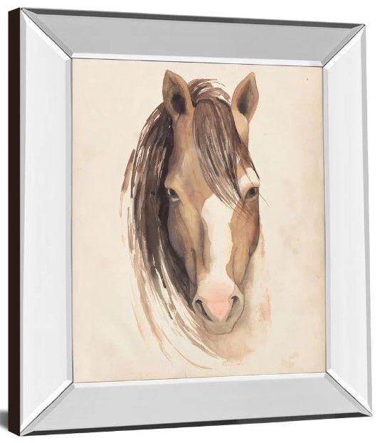 Classy Art Watercolor Animal Study by Grace Popp Mirror Framed Wall Art-0