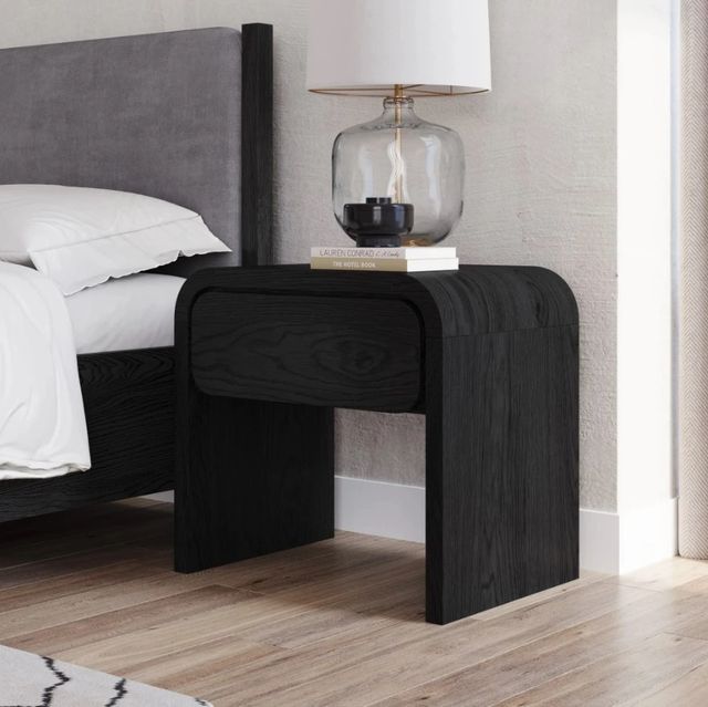 Modus Furniture Elora Jet Black Ash 1-Drawer Nightstand-1