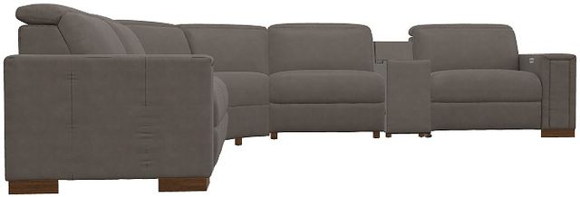 La-Z-Boy® Armitage Graystone Leather Power Reclining Sectional with Custom Layout Options-1
