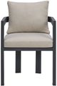 Elements International Playa Dark Gray/Olefin Beige Fabric/Metal Outdoor Dining Chair-2