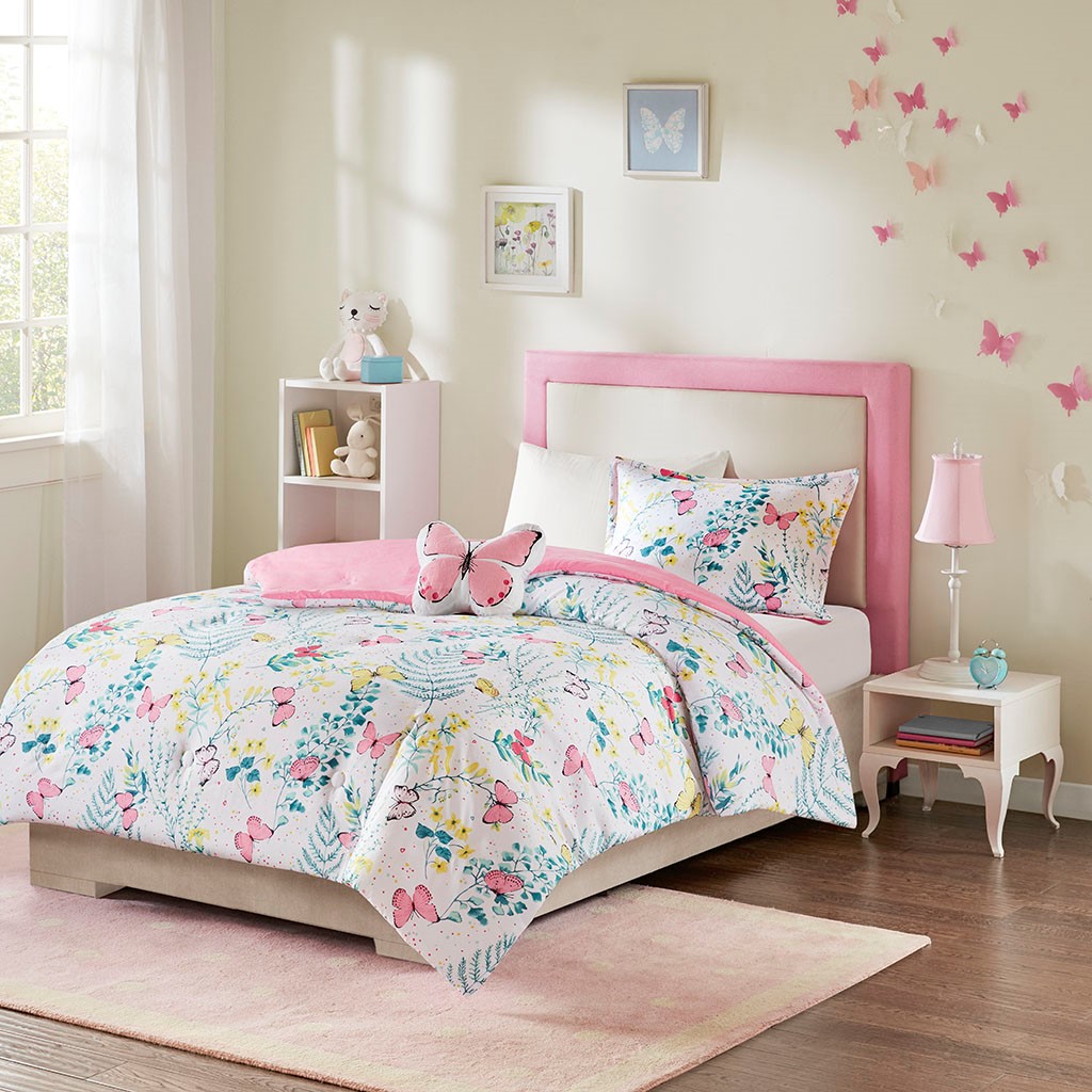 Olliix by Mi Zone Kids Cynthia Pink Full Printed Butterfly