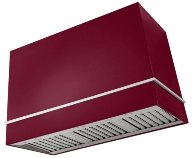 AGA Loge 48" Cranberry Wall Mounted Range Hood with Polished Brass Trim-0