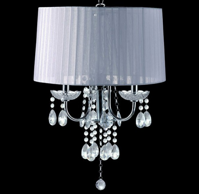 Furniture of America® Jada Chrome/White Ceiling Lamp-1