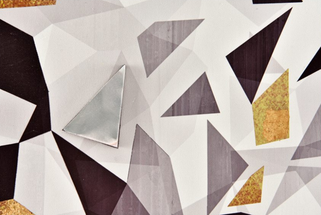 Moe's Home Collection Falling Triangles White Wall Decor-2