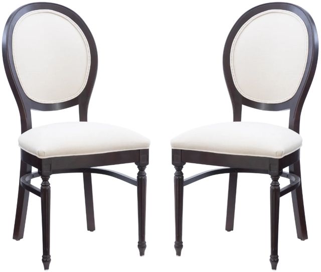 Linon Babylon 2-Piece Brown/Gray Upholstered Side Chair Set-0