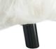 Linon Dase White Faux Fur Stool-4