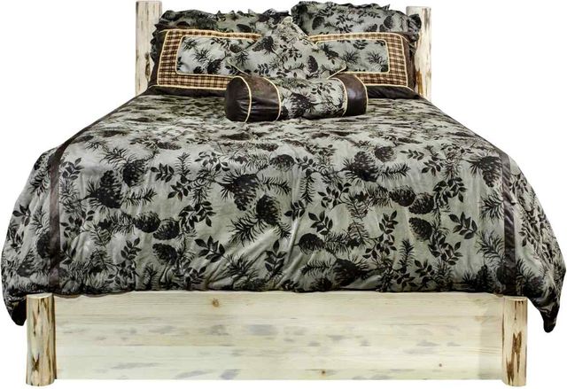 Montana Woodworks® Montana Collection Clear Lacquer Queen Platform Bed with Storage-1