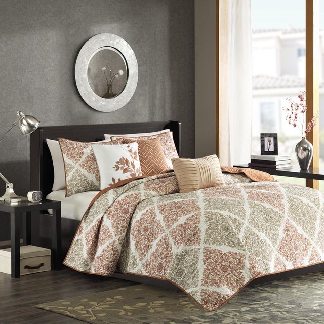 Olliix by Madison Park 6 Piece Multi Full/Queen Claire Reversible Coverlet Set-0