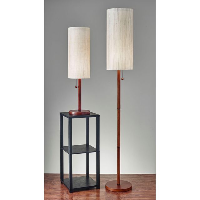 Adesso® Hamptons Walnut Wood Floor Lamp-2