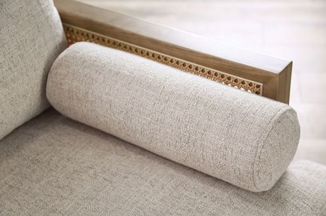 Furniture of America® Alesund Beige/Light Oak Loveseat-2