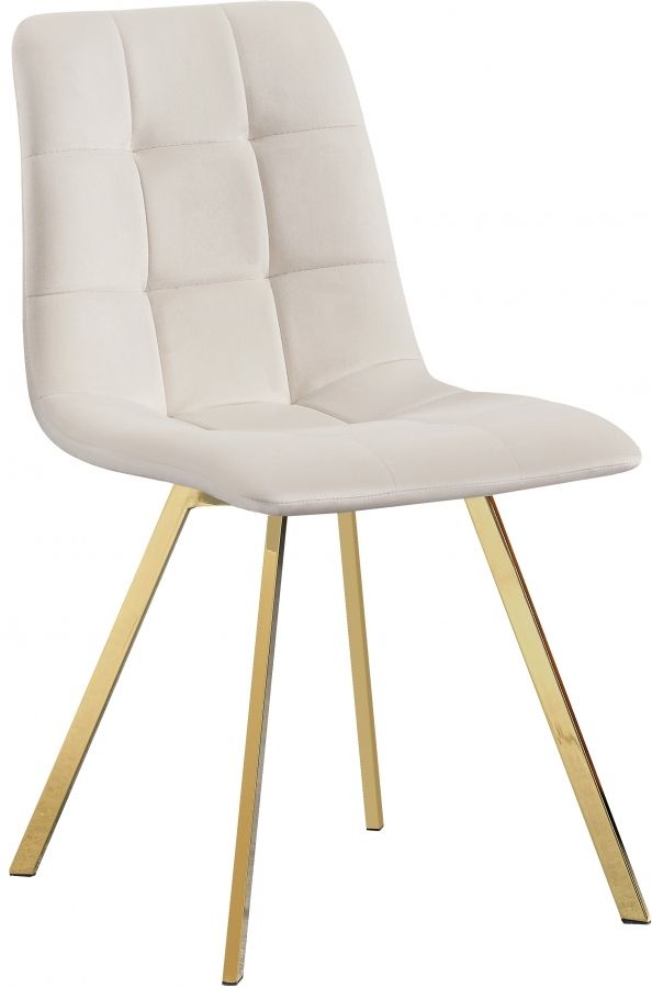 Meridian Furniture Annie Cream/Gold Dining Chair-0