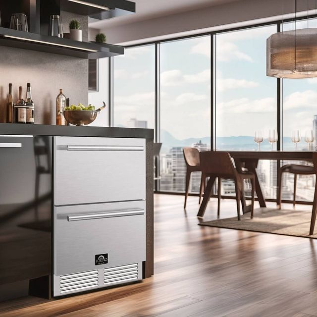 FORNO® Como 24 in. 4.9 Cu. Ft. Stainless Steel Indoor/Outdoor Drawer Refrigerator-6