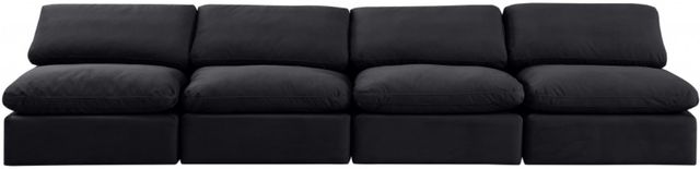 Meridian Furniture Indulge 4-Piece Black Armless Velvet Sofa-2