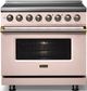 Viking® 5 Series 36" Blush Pro Style Induction Range with Brushed Brass Trim-3