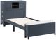 Homelegance® Sloane Navy Blue Twin Youth Bookcase Platform Bed with Hidden Desk, Stool and Storage Bench-2