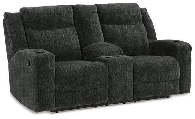 Signature Design by Ashley® Martinglenn Ebony Reclining Loveseat with Console-0