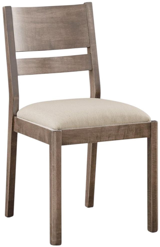 Bassett® Furniture Origins Spence Fog Dining Chair with Nomad Cream Upholstered Seat-0
