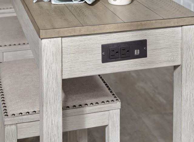 Signature Design by Ashley® Skempton 4-Piece White/Light Brown Counter Height Table Set-1