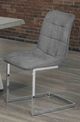 Brassex Inc. Xavier 2-Piece Grey/Polished Silver Dining Chair Set-2