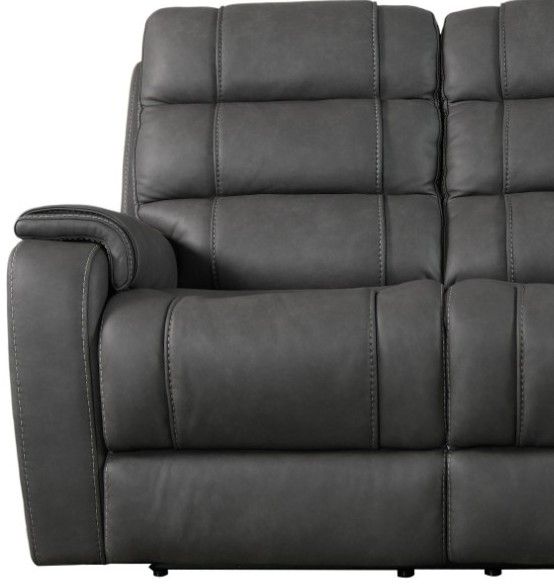 Bassett® Furniture Club Level Wendell Gunmetal Power Reclining Loveseat-1