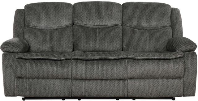 Coaster® Jennings Charcoal Upholstered Motion Sofa with Drop-Down Table-2