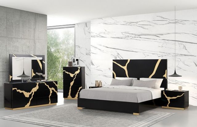 Furniture of America® Goldsberg Black/Gold Dresser-1