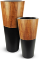 Le Present Lux Natura Black and Wood 28" Planter-1