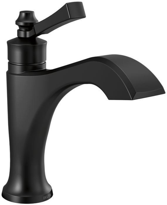 Delta Dorval® Matte Black Single Handle Bathroom Faucet with Drain-0