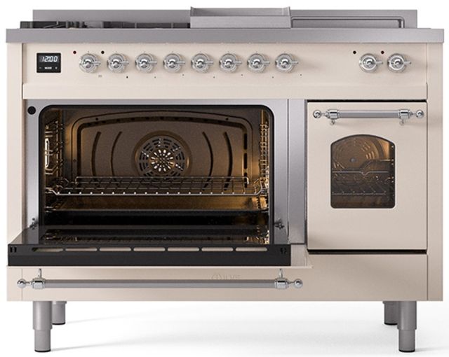 Ilve® Nostalgie II Series 48" Antique White Pro Style Dual Fuel Range-2