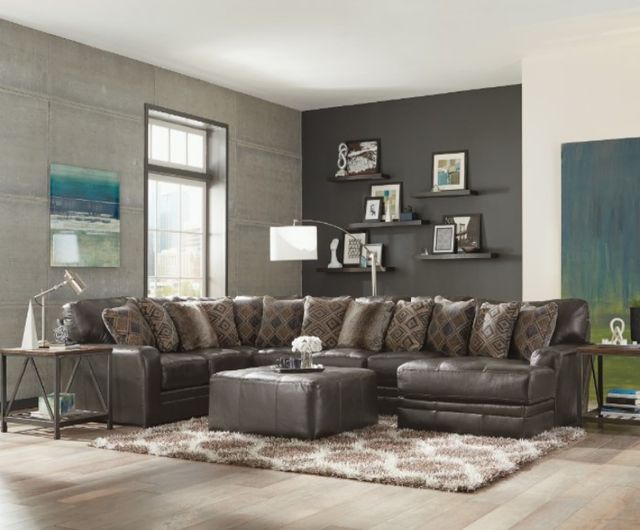 Jackson Furniture Denali Steel 40" Leather Cocktail Ottoman-1