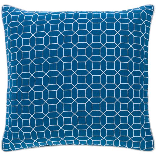 Surya Fenna Sky Blue 18"x18" Toss Pillow with Down Insert-0
